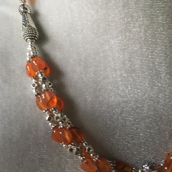 Carnelian and Boho Tibetan silver beaded necklace NWT - Picture 7 of 7